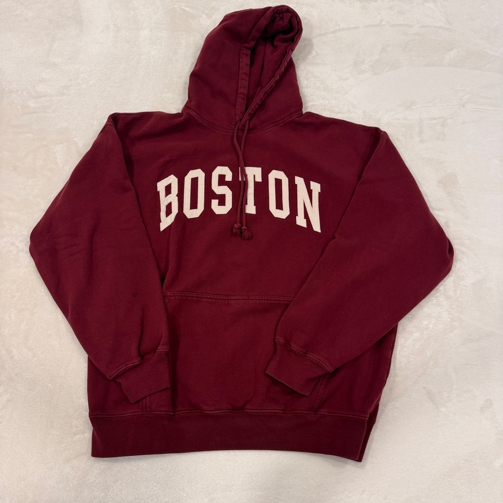Brandy Melville Oversized Hoodie BOSTON Maroon